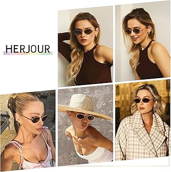 Oval Trendy Retro sunglasses Double bridge for women men 90S Narrow Vintage Small Sunnies AR81048 | Amazon (US)