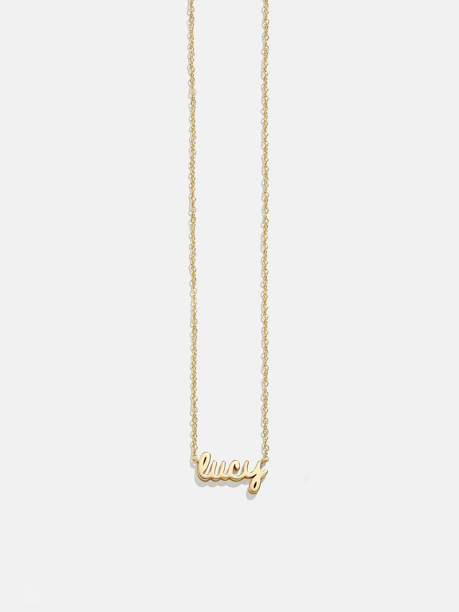 14K Gold Custom Nameplate Necklace - Mini Script | BaubleBar