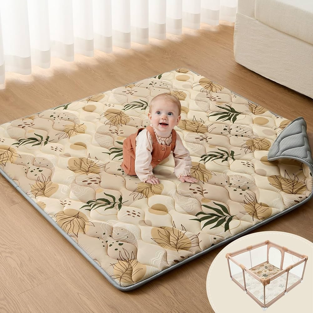 Blissful Diary Baby Play Mat, 47x47 Infant Play Mat for Playpen, Thicken Foam Cushioned Baby Mat ... | Amazon (US)
