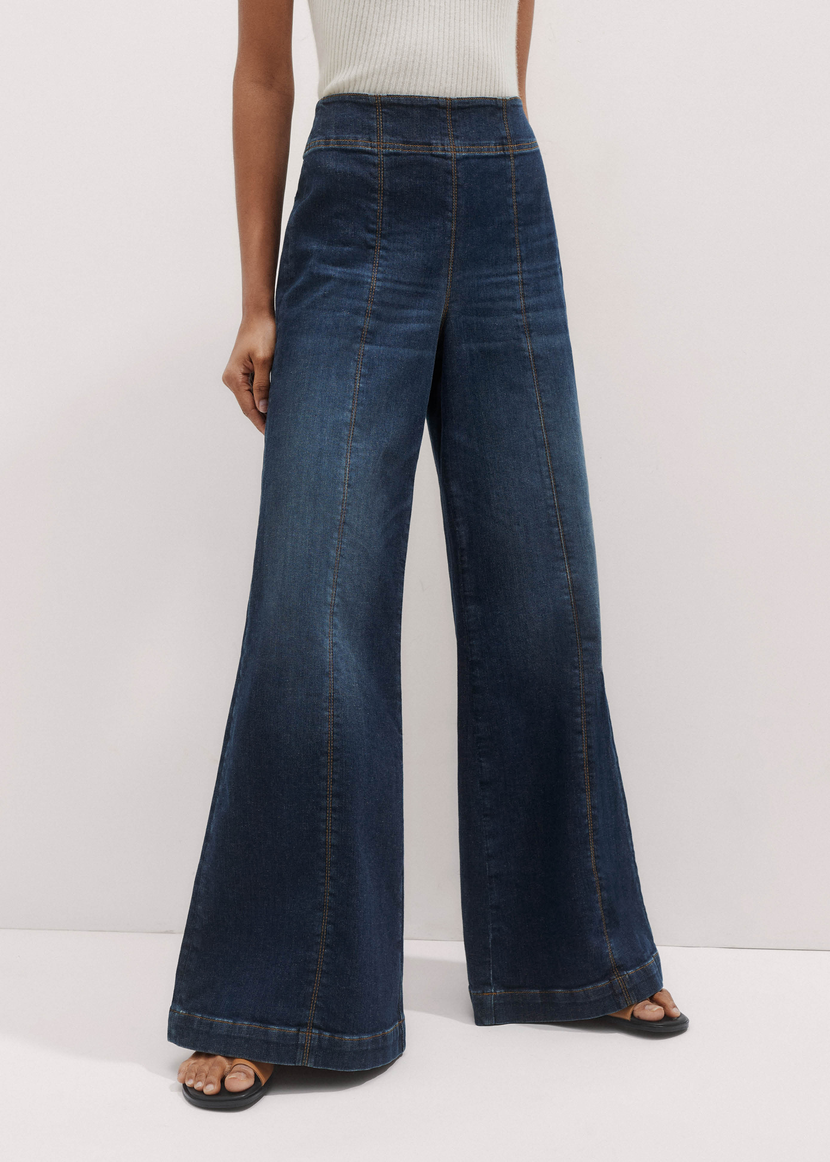 Women's Blue Palazzo Travel Jean | ME+EM | ME+EM US