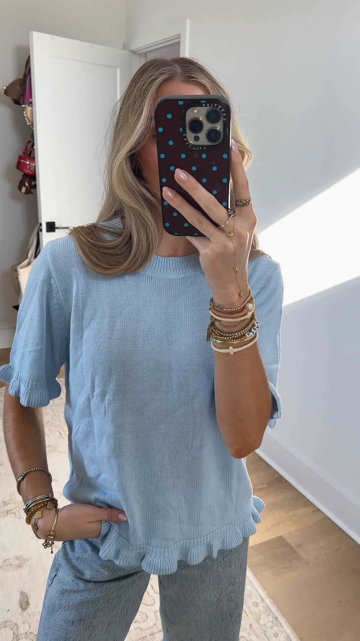 Amazon size small Saodimallsu Womens Short Sleeve Sweater Tops Summer Ruffle Casual Loose Fitting Crew Neck Knit Shirts

#LTKWorkwear #LTKSaleAlert #LTKootd