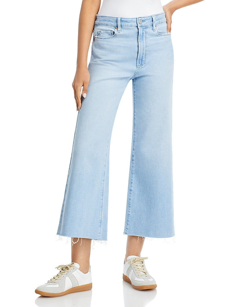 Paige Anessa High Rise Ankle Wide Leg Raw Hem Jeans in Martini | Bloomingdale's (US)