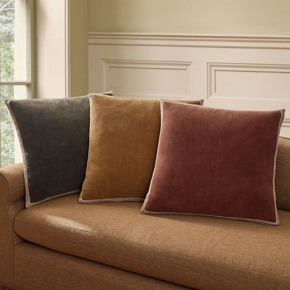 Pierce & Ward Chenille Bordered Pillow Cover | West Elm (US)