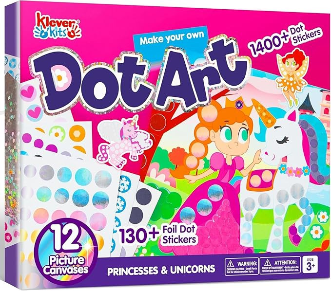 Klever Kits Dot Art Kit for Kids, No Mess Sticker for Toddlers 3-7, Craft Kits, DIY Creative Acti... | Amazon (US)
