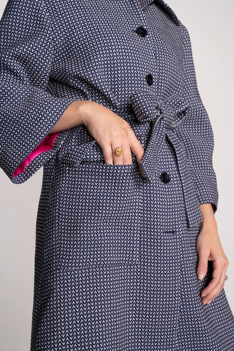 Ettie Linger Coat in Navy | Linger Lane