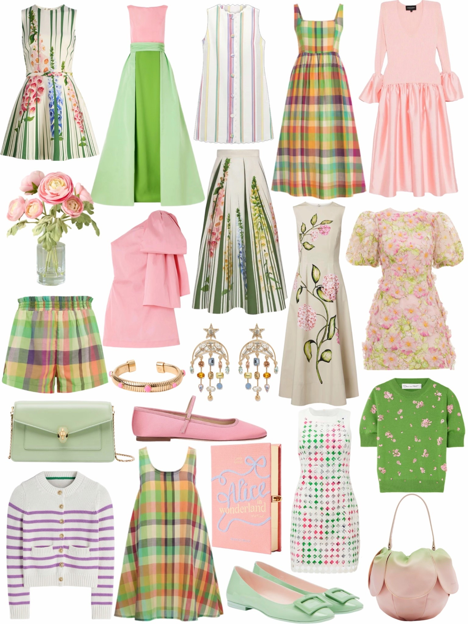 Pink and green finds 🎀💚 Love these designer fashion finds and investment pieces. So many lovely spring outfit options! I’m also including some more attainable finds that are still luxe! 

#LTKSeasonal #LTKWedding #LTKootd
