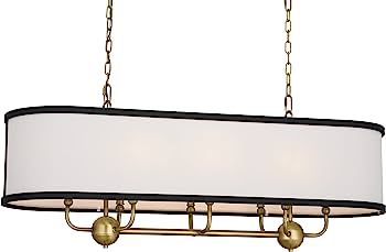 Kichler Heddle 42.5 Inch 8 Light Linear Chandelier in Natural Brass | Amazon (US)