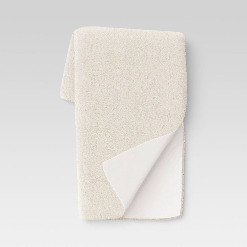 Long Faux Fur Throw Blanket Ivory - Threshold™ | Target