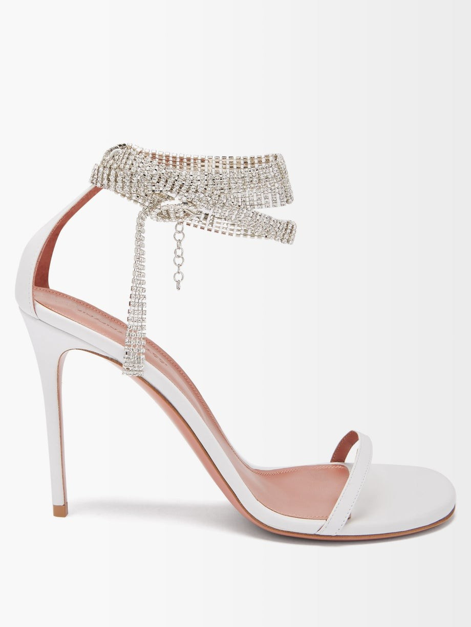 Georgia crystal-strap leather sandals | Amina Muaddi | Matches (US)