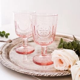 Set of 4 Romantic Wine Glasses - Pink | Linen Chest