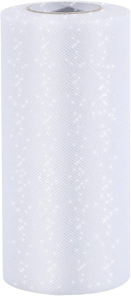 Senkary Glitter Tulle Roll Sparkling Tulle Ribbon Fabric Tulle Spool for Wedding Decoration Gift ... | Amazon (US)
