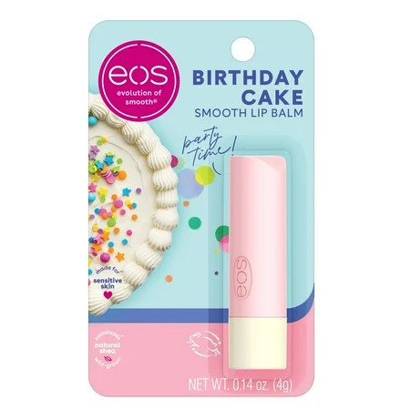 eos Natural Shea Lip Balm- Birthday Cake All-Day Moisture Lip Care Products 0.14 oz | Walmart (US)