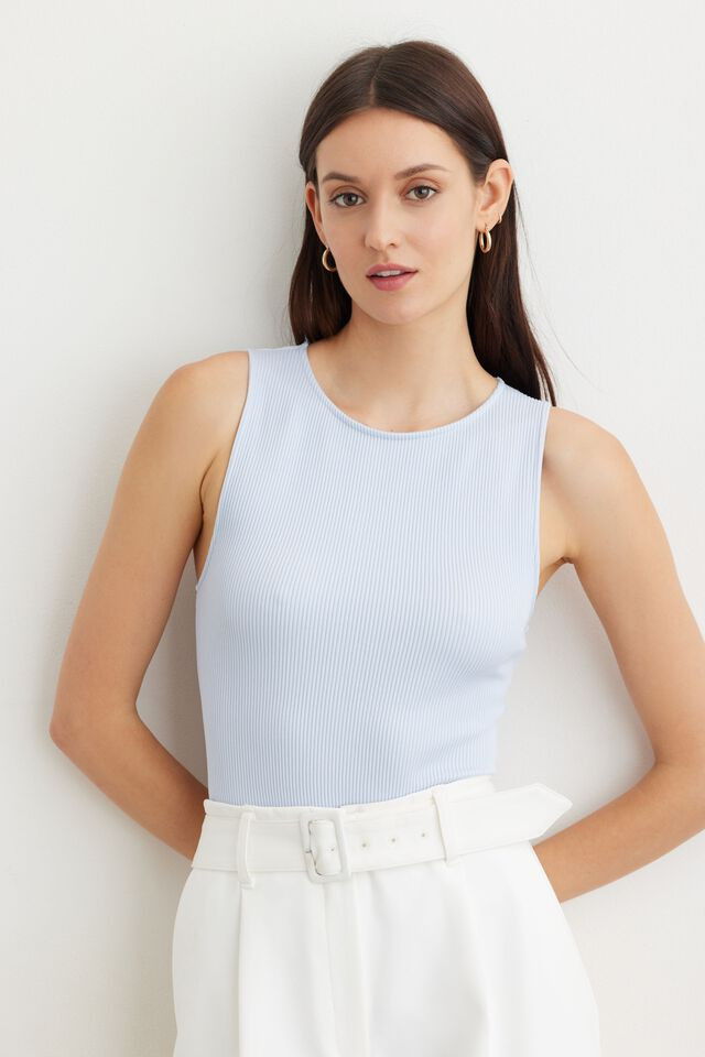 Sabina Ribbed Muscle Bodysuit | Dynamite Clothing