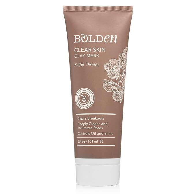 BOLDEN Clear Skin Clay Mask | Made with Sulfur for Deep Pore Cleansing & Preventing Breakouts | P... | Amazon (US)