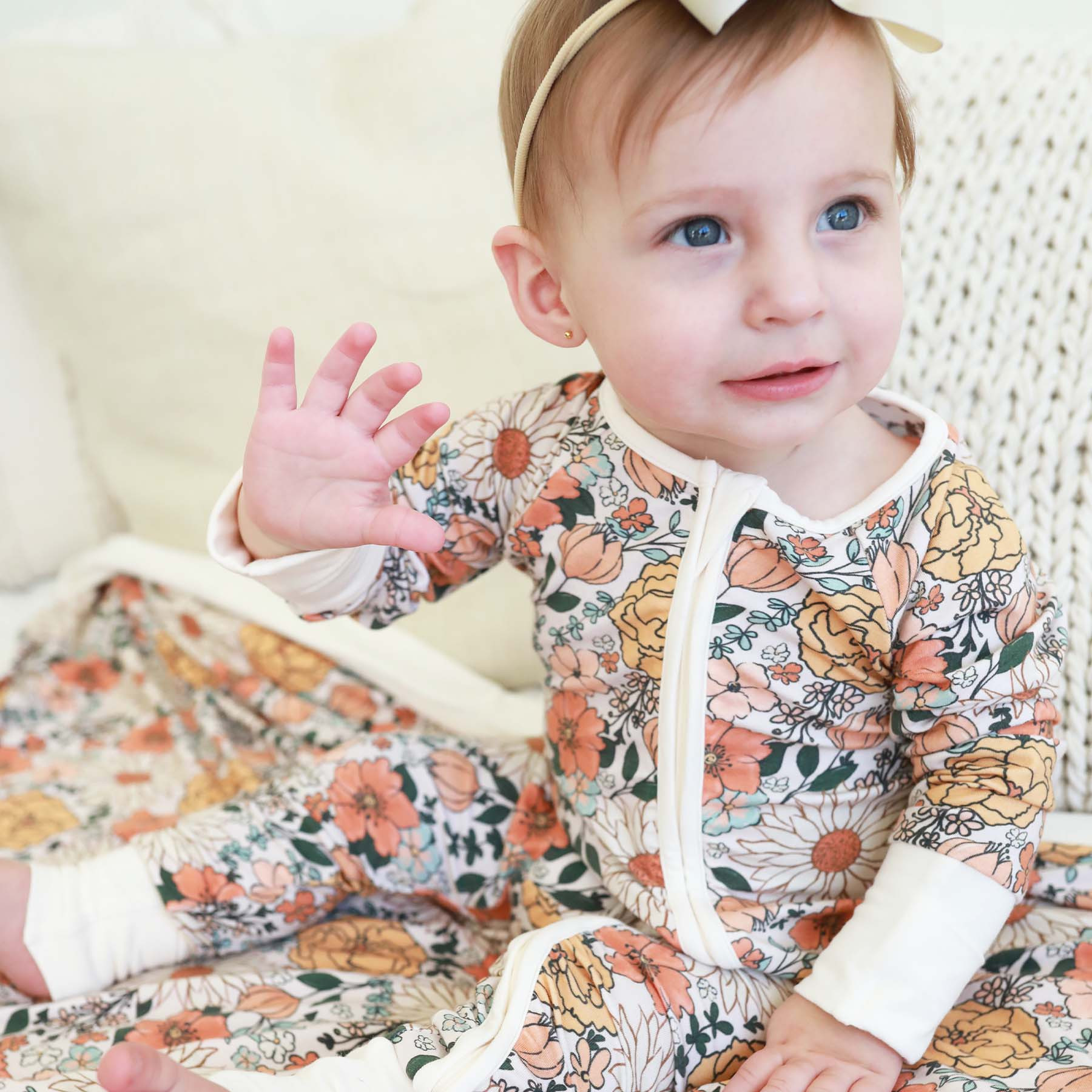 Stevie's Sunset Floral Convertible Zip Romper | Caden Lane