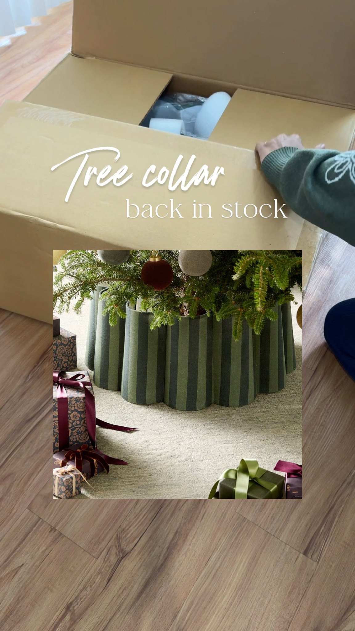 This tree collar sold out by October last year 🎄 I love how unique it is and it looks even better in person. If you’re going for a simple chic Christmas this is the one! ✨⁣
⁣
⁣
#christmas2025 #christmas #trending #treecollar #homedecor #christmasdecor #christmasmusthave ⁣

#LTKHome #LTKSeasonal