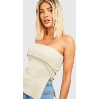 Womens Zip Seam Rib Tube Top - Beige - 10 | boohoo (US & Canada)