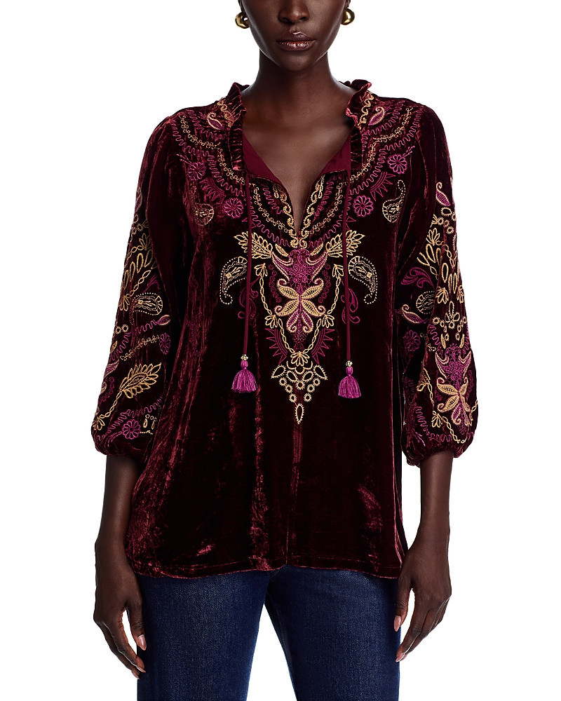 Johnny Was Embroidered Velvet Top | Bloomingdale's (US)
