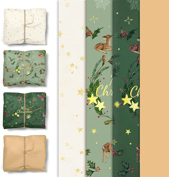 Nicrolandee Christmas Tissue Wrapping Paper 24 Sheets, 20 X15 Inches Christmas Tissue Paper for G... | Amazon (US)