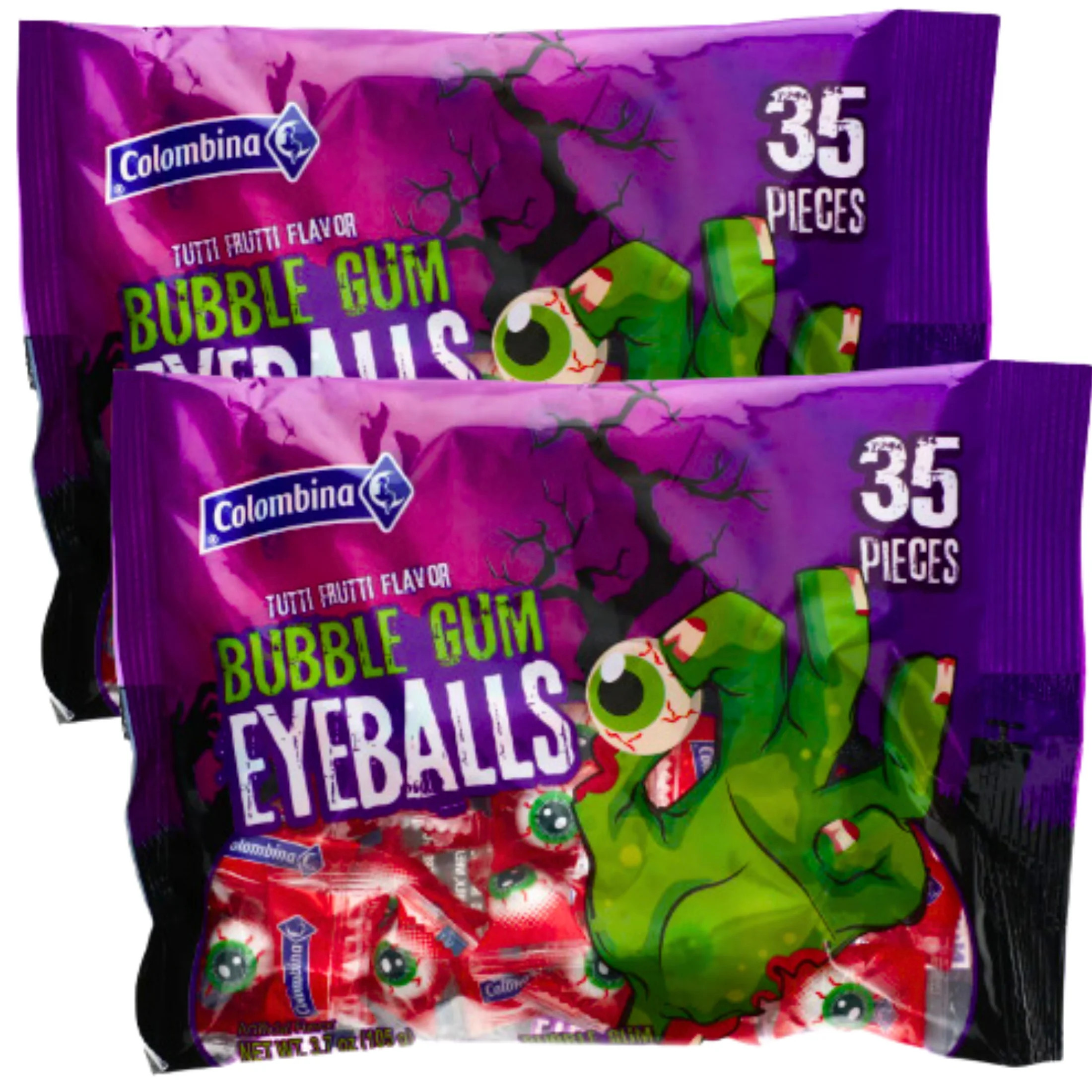 Colombina Tutti Frutti Bloodshot Bubble Gum Eyeballs 3.7Oz Halloween Trick or Treat Candy Gift Ba... | Walmart (US)