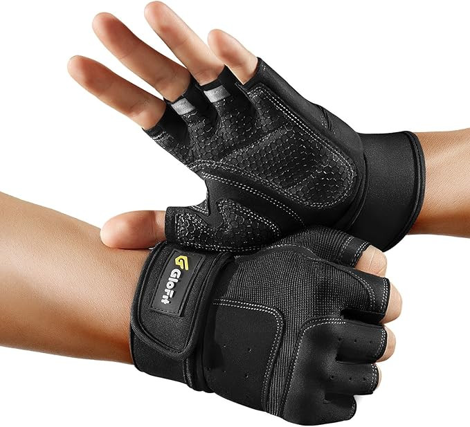 Workout Gloves with Wrist Wrap Support for Women & Men, Weight Lifting Gloves Fingerless Gym Glov... | Amazon (US)