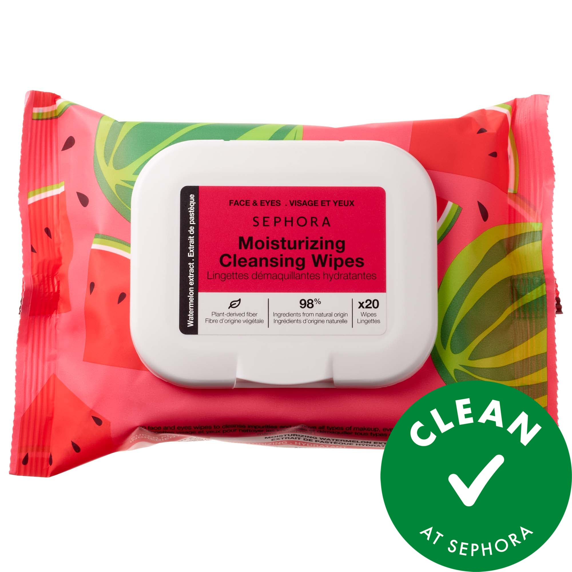 SEPHORA COLLECTION Cleansing + Exfoliating Wipes Watermelon Watermelon / 1 pack | Sephora (US)