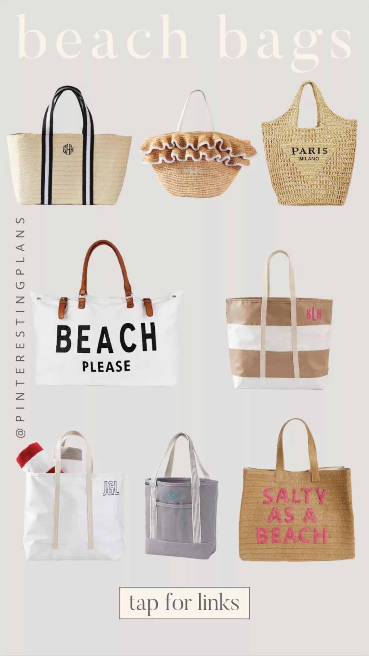 Lamyba Beach Bag, Canvas Beach Tote Bags for Women, Black and White