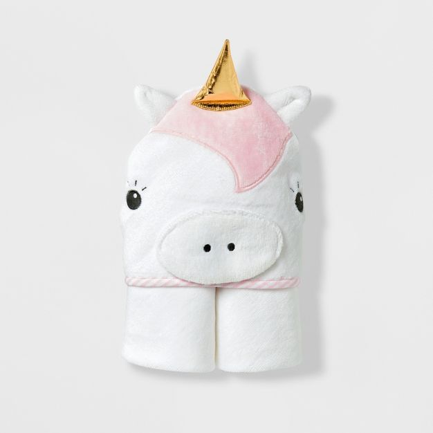 Baby Unicorn Hooded Towel - Cloud Island&#8482; White | Target