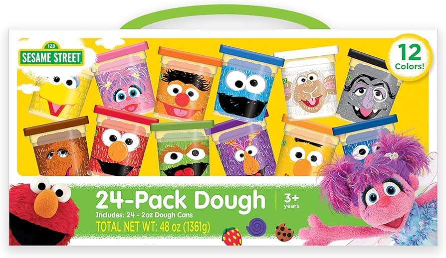 Sesame Street 24-Pack of Dough With Carrying Handle, Includes 24 cans of 2oz Dough in 12 popular ... | Amazon (US)