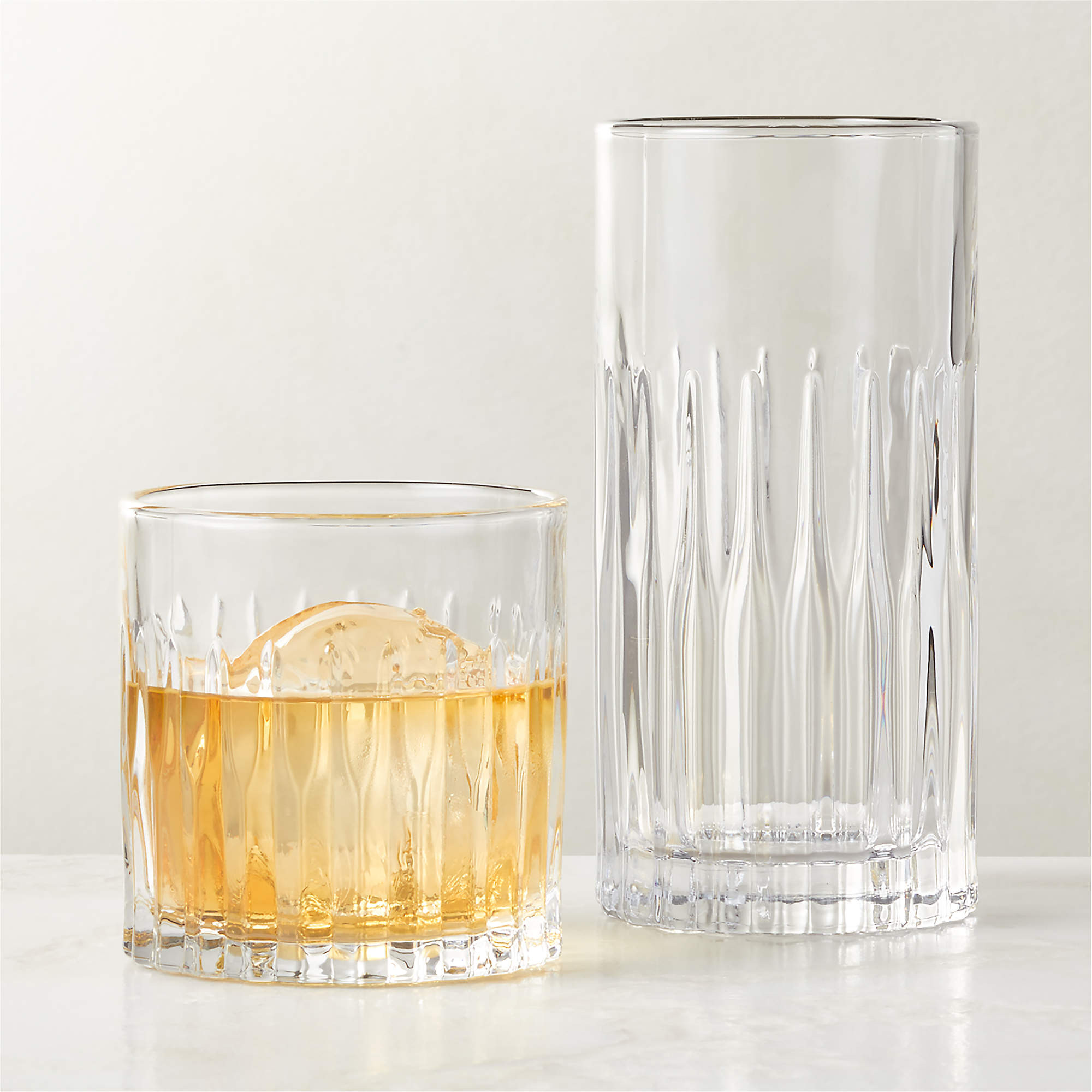 Clarion Modern Double Old-Fashioned Glass + Reviews | CB2 | CB2