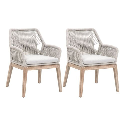 S/2 Easton Rope Armchairs, Taupe/Pumice | One Kings Lane