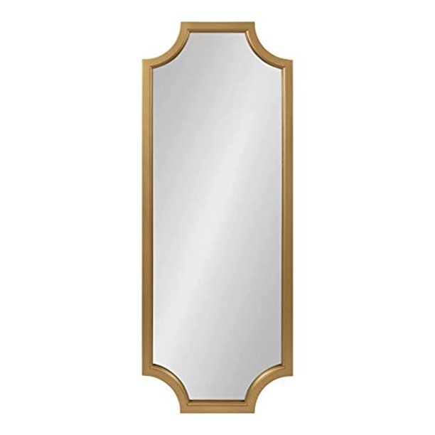 Kate and Laurel Hogan Wood Framed Full-length Wall Mirror with Scallop Corners, 18x48 Inches, Gol... | Walmart (US)