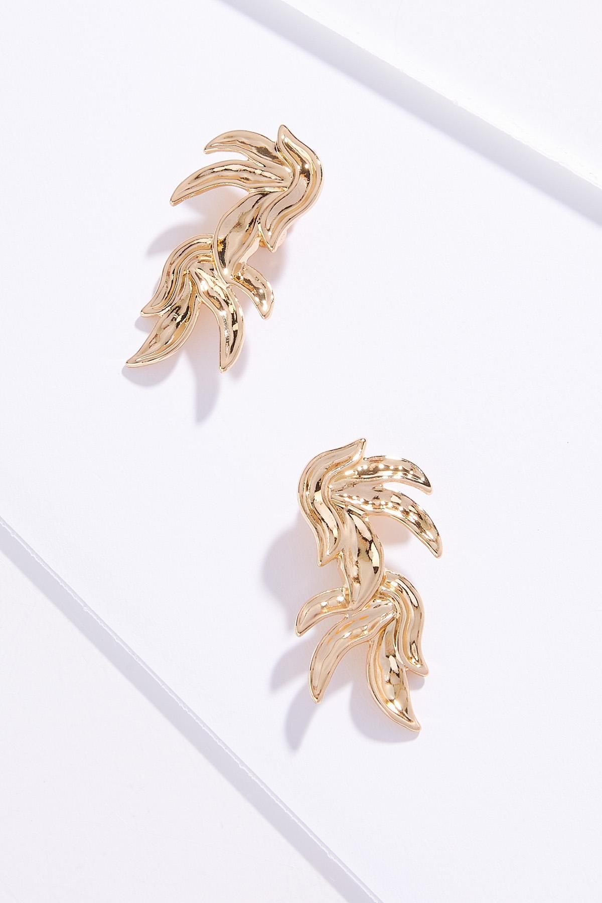 Wavy Leaf Clip-on Earrings | Cato Fashions
