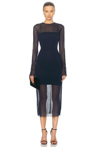 Givenchy Sheer Maxi Dress in Navy | FWRD | FWRD 