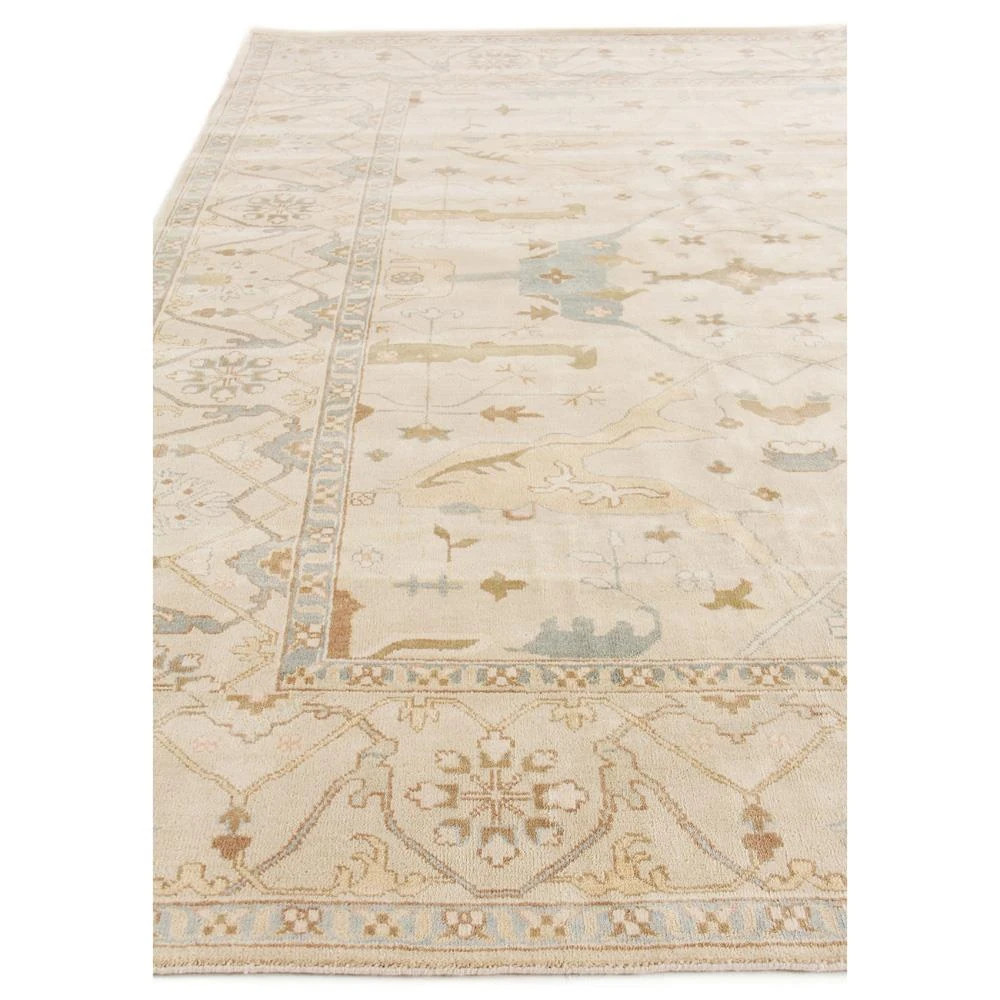 Selah Oushak Global Brown Wool Patterned Hand Knotted Rug - 4'X6' | Kathy Kuo Home