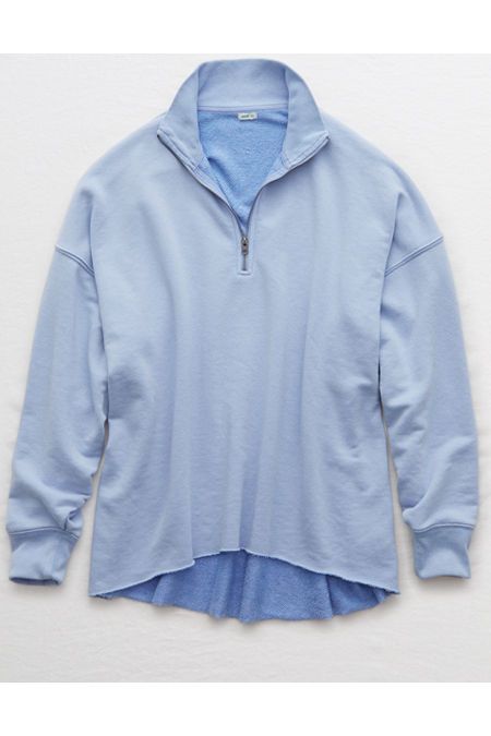 Aerie Sunday Soft Quarter Zip Sweatshirt Women's Reef Waters XXS | American Eagle Outfitters (US & CA)