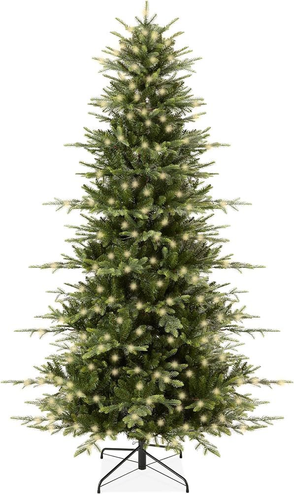 Amazon.com: Best Choice Products 6ft Pre-Lit Artificial Aspen Christmas Tree, Noble Holiday Déco... | Amazon (US)