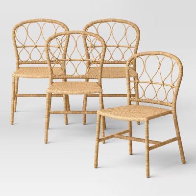 Britanna 4pc Patio Stackable Dining Chairs Beige - Threshold™ | Target