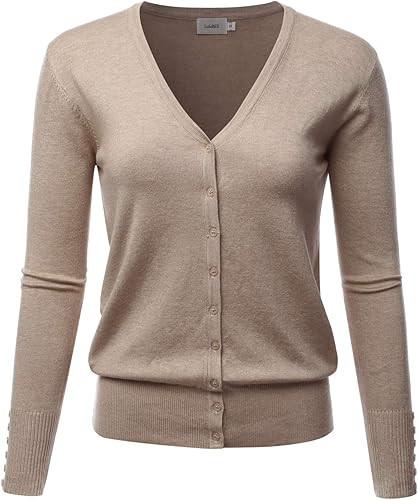 LALABEE Women's V-Neck Long Sleeve Button Down Sweater Cardigan Soft Knit(S-XXL) | Amazon (US)