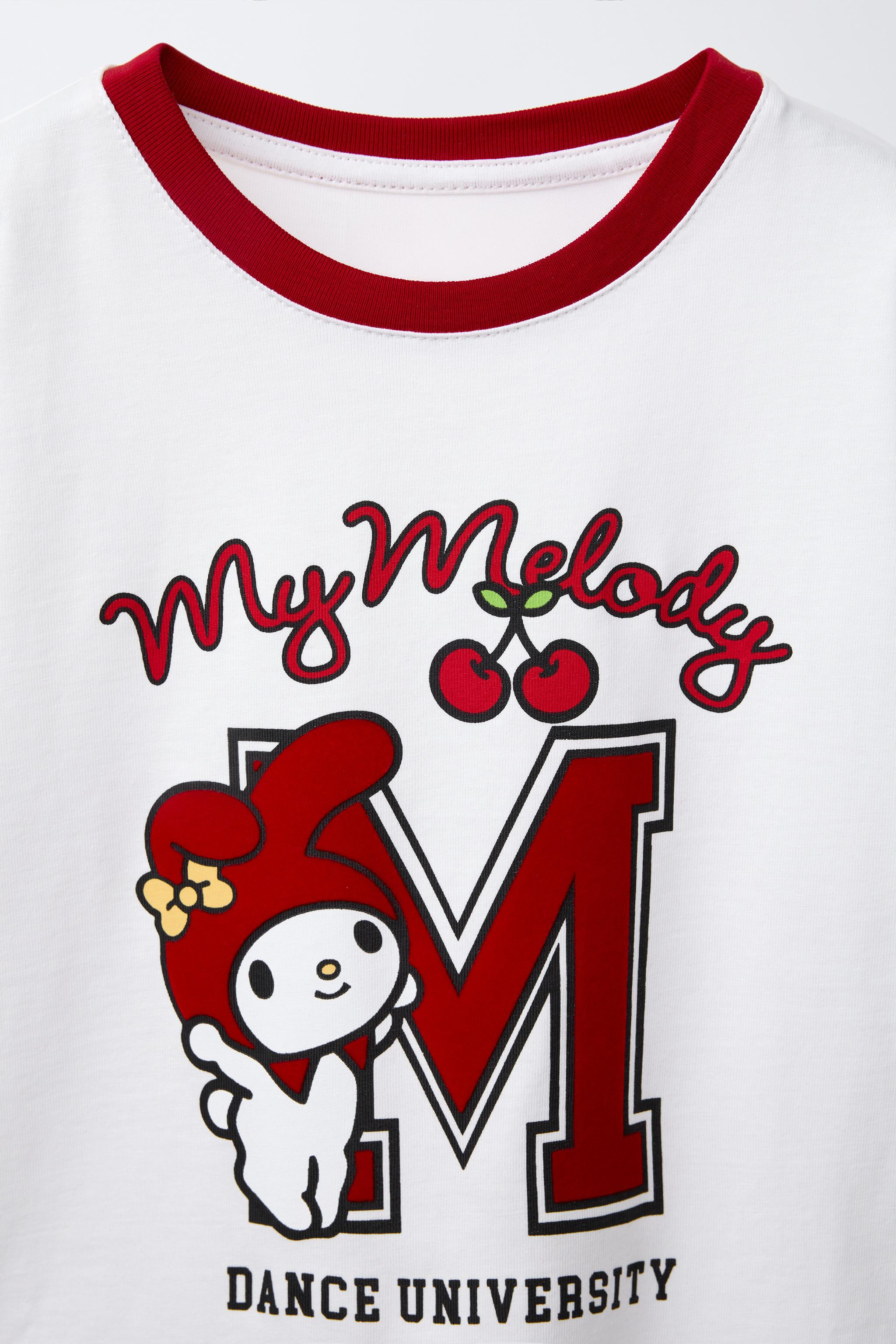 MY MELODY AND CINNAMOROLL © SANRIO FLOCKED T-SHIRT | Zara US