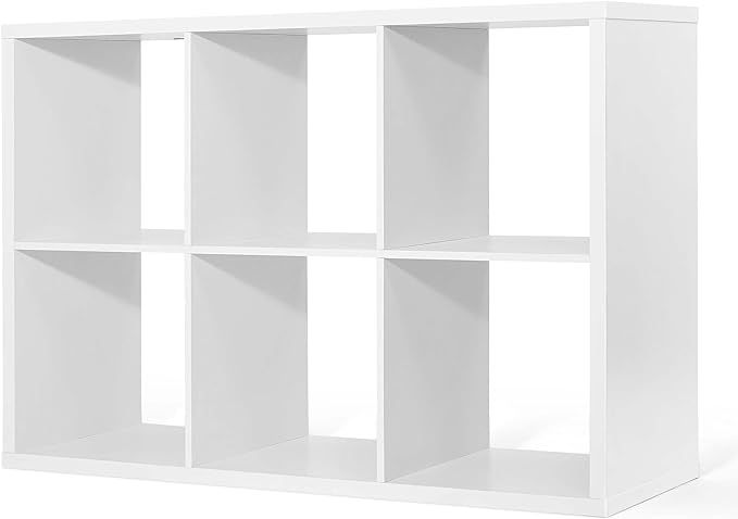 CAPHAUS Sturdy Room 13-Inch Cube Storage Organizer Shelf, with Extra Thick Exterior Edge, Open Storage Shelf Divider, Bookcase, 6-Cube / 8-Cube / 9-Cube, Colors Available in Rustic Grey Oak and White | Amazon (US)