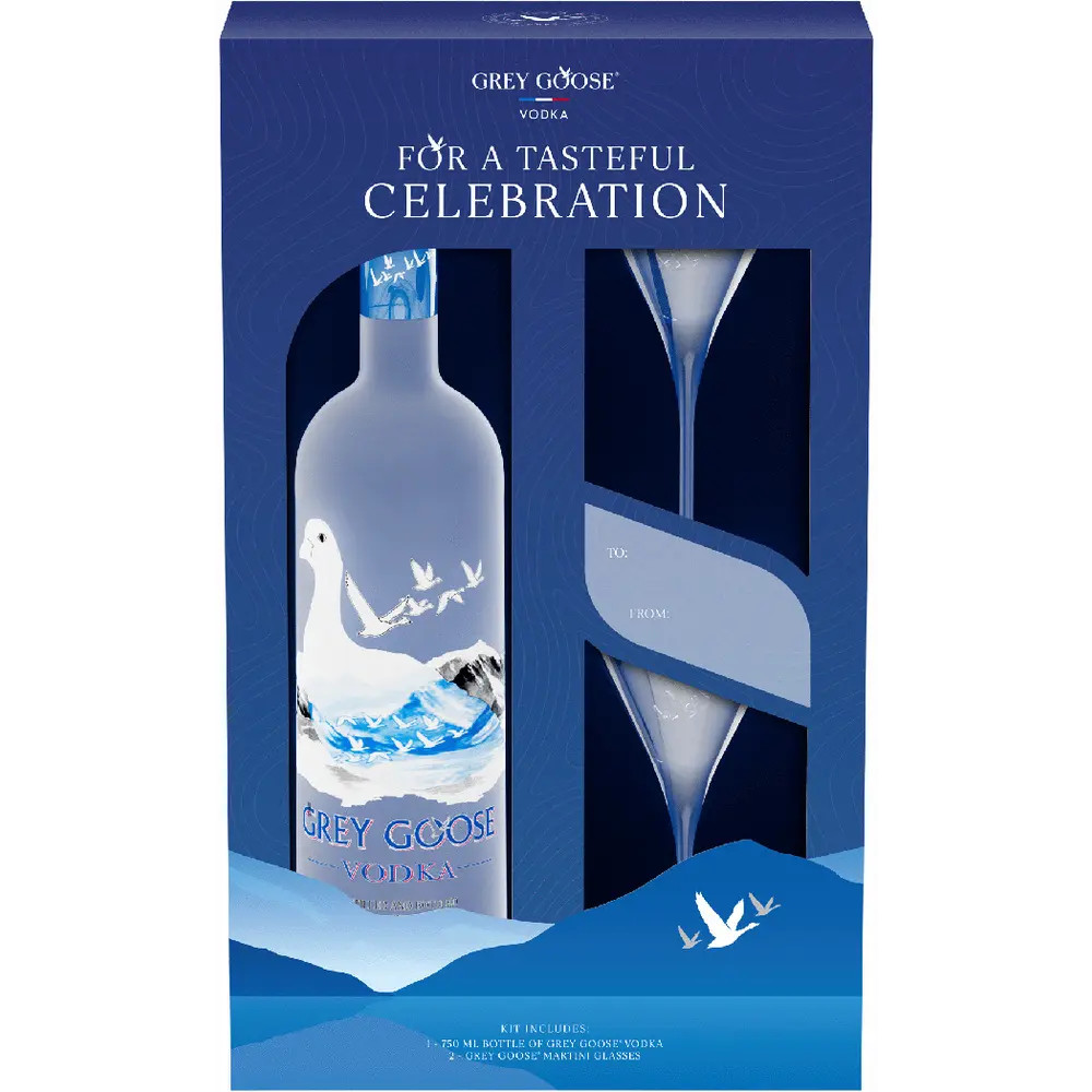 Grey Goose w/ Two Glasses Gift Vodka | Total Wine