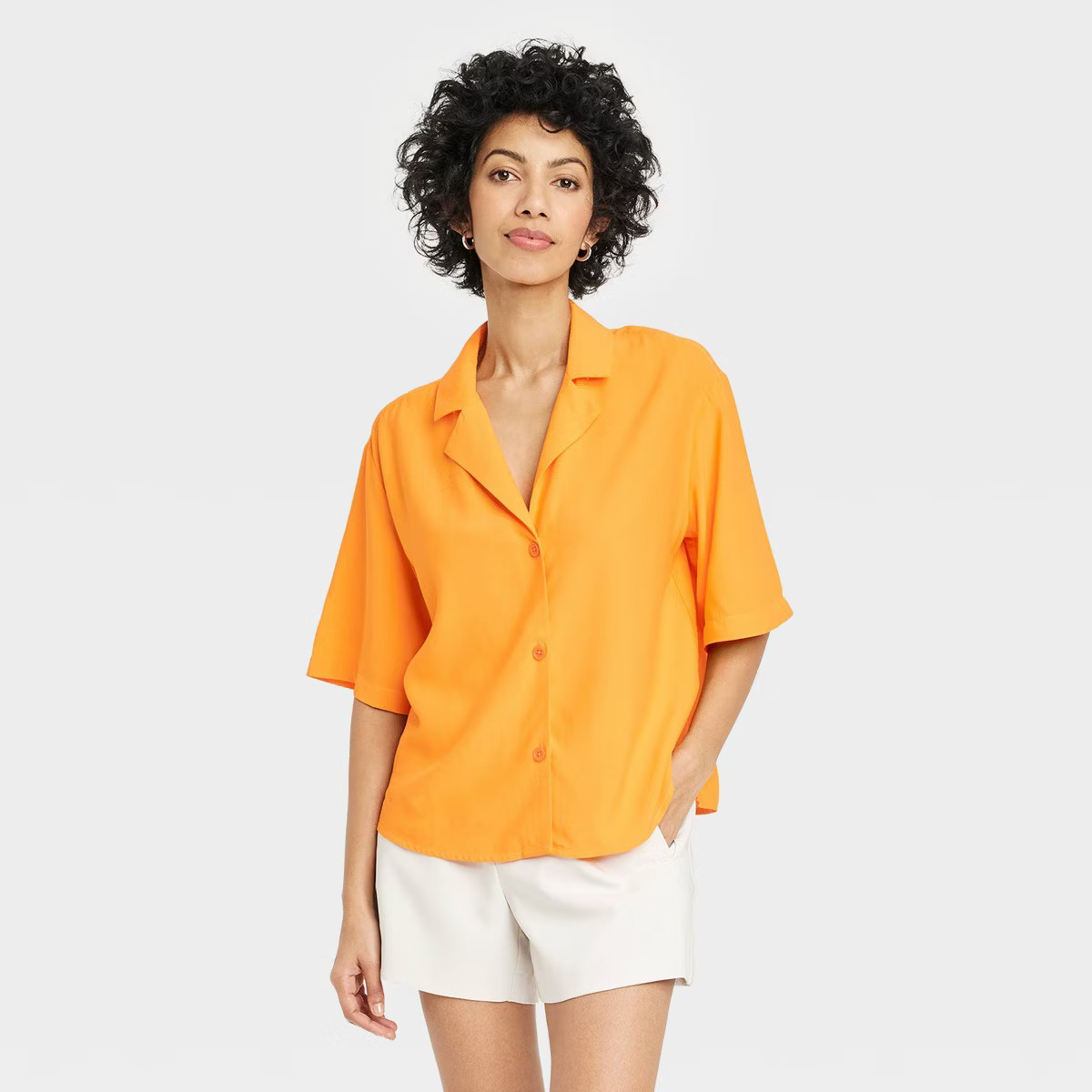 Women's Short Sleeve Button-Down Camp Shirt - A New Day™ | Target