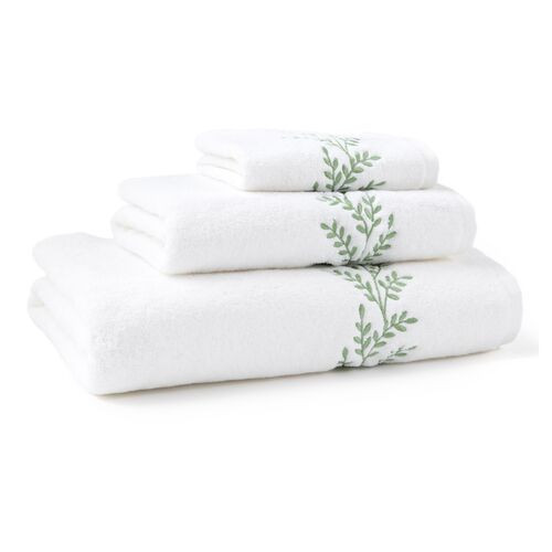 3-Pc Willow Towel Set, Green | One Kings Lane