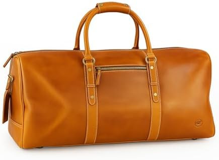 Premium Full-Grain Leather Duffle Bag for Men & Women | 24-Inch Handcrafted Weekender Travel Bag ... | Amazon (US)