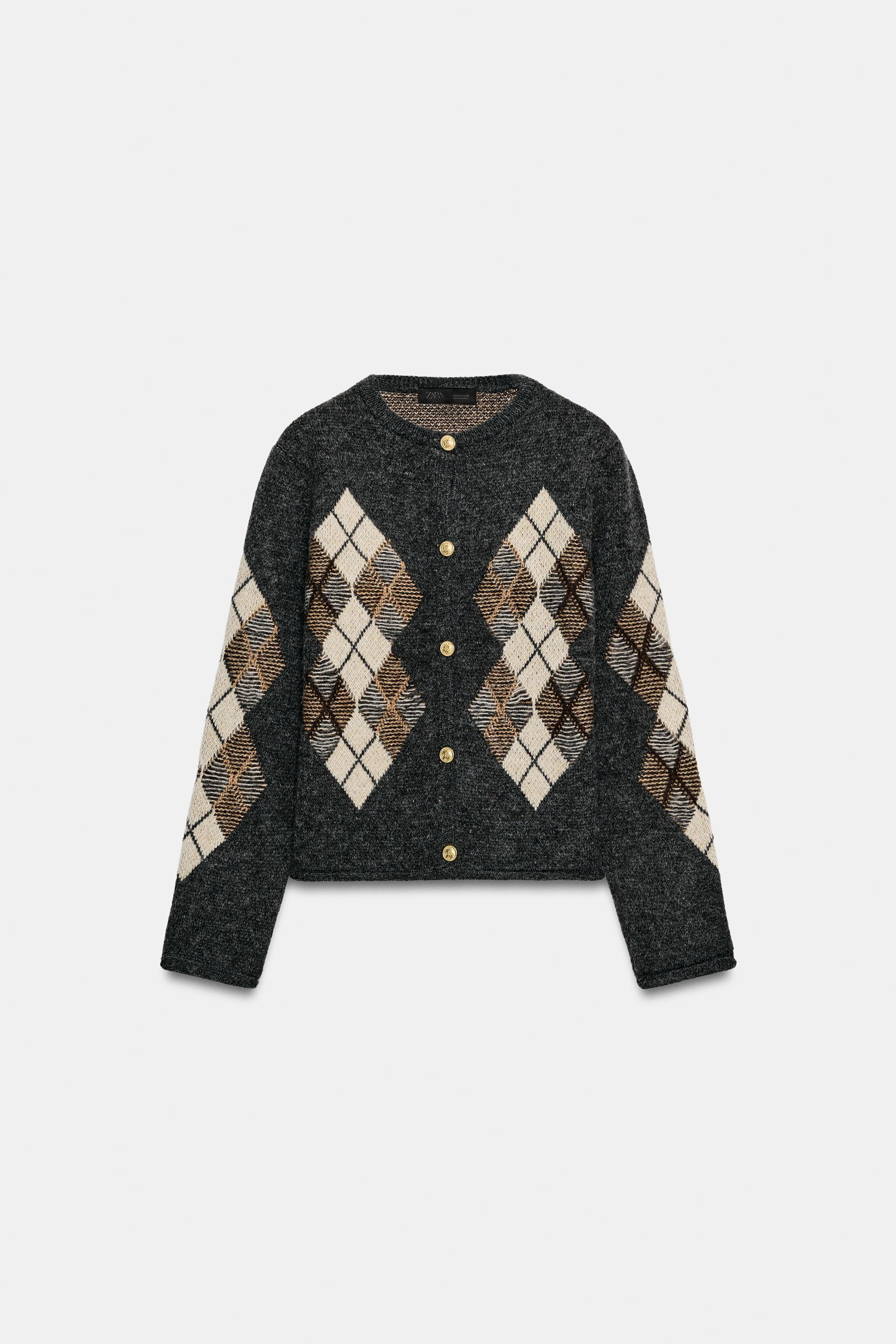 ARGYLE KNIT CARDIGAN | Zara FR