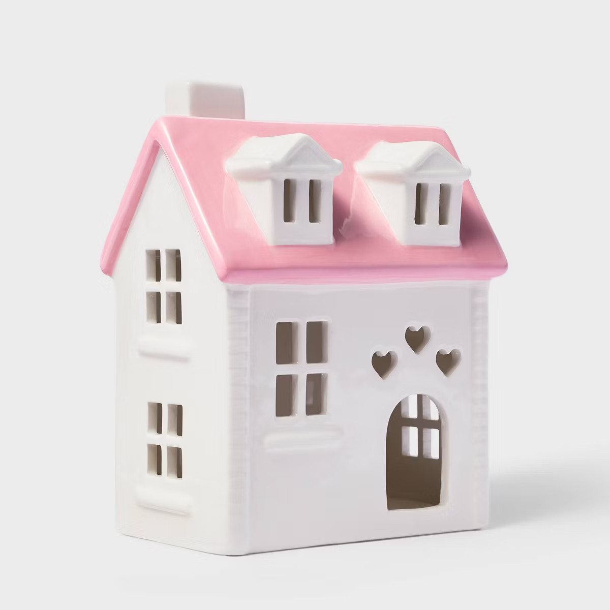 Valentine Ceramic Short Building Figurine Pink/White - Spritz™ | Target