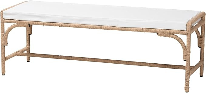bali & pari Nasim Modern Bohemian Natural Jute and Metal Accent Bench | Amazon (US)