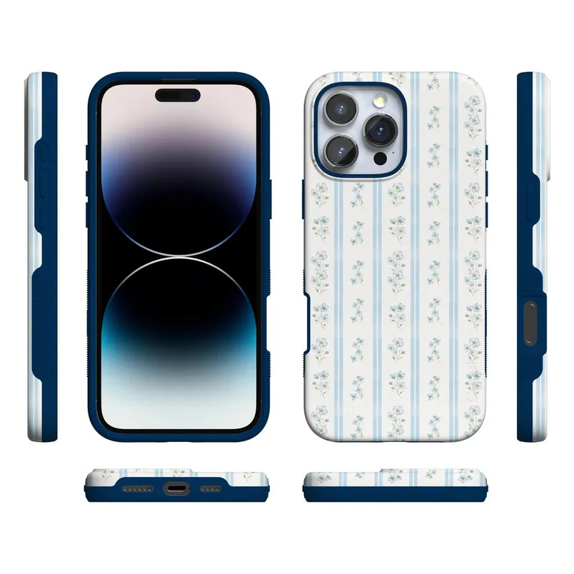 Cottage Stripe   Blue Floral Case | CASELY