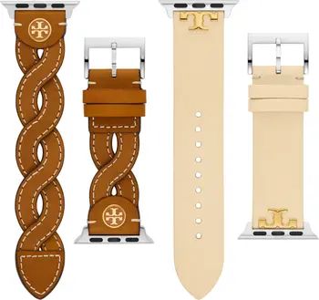 Tory Burch 2-Pack Leather Apple® Watch Watchbands | Nordstrom | Nordstrom